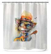 Trumpeter's Tuneful Torrent  Shower Curtain